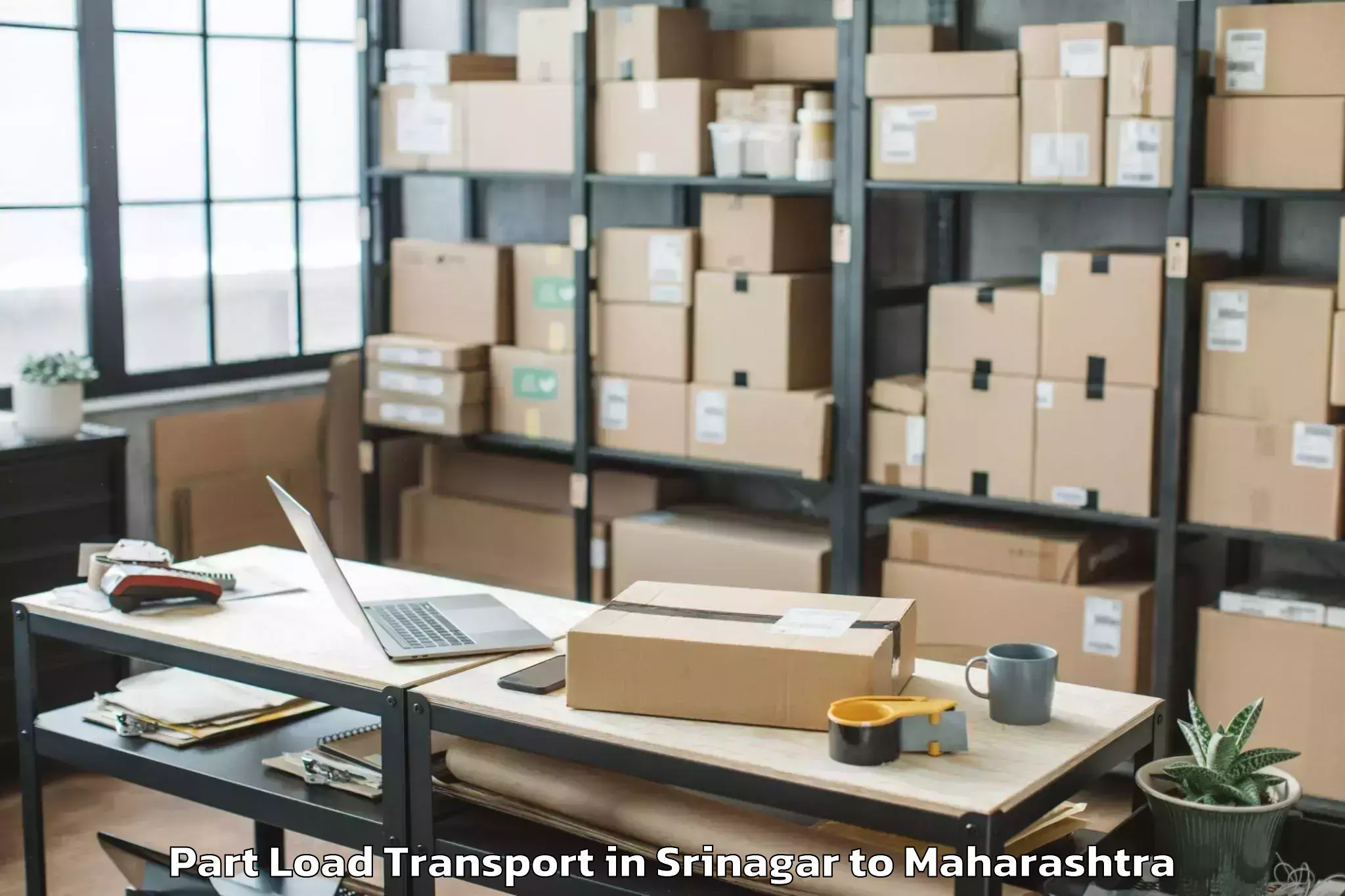 Top Srinagar to Sonegaon Airport Nag Part Load Transport Available